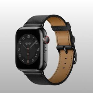 Apple Watch Hermès - 41mm Noir Swift Leather Single Tour BAND ONLY, LIKE NEW